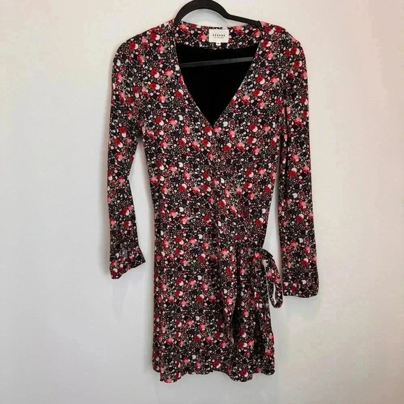 Sezane Wrap Floral Estelle‎ Mini Dress size size 38 - Picture 2 of 11